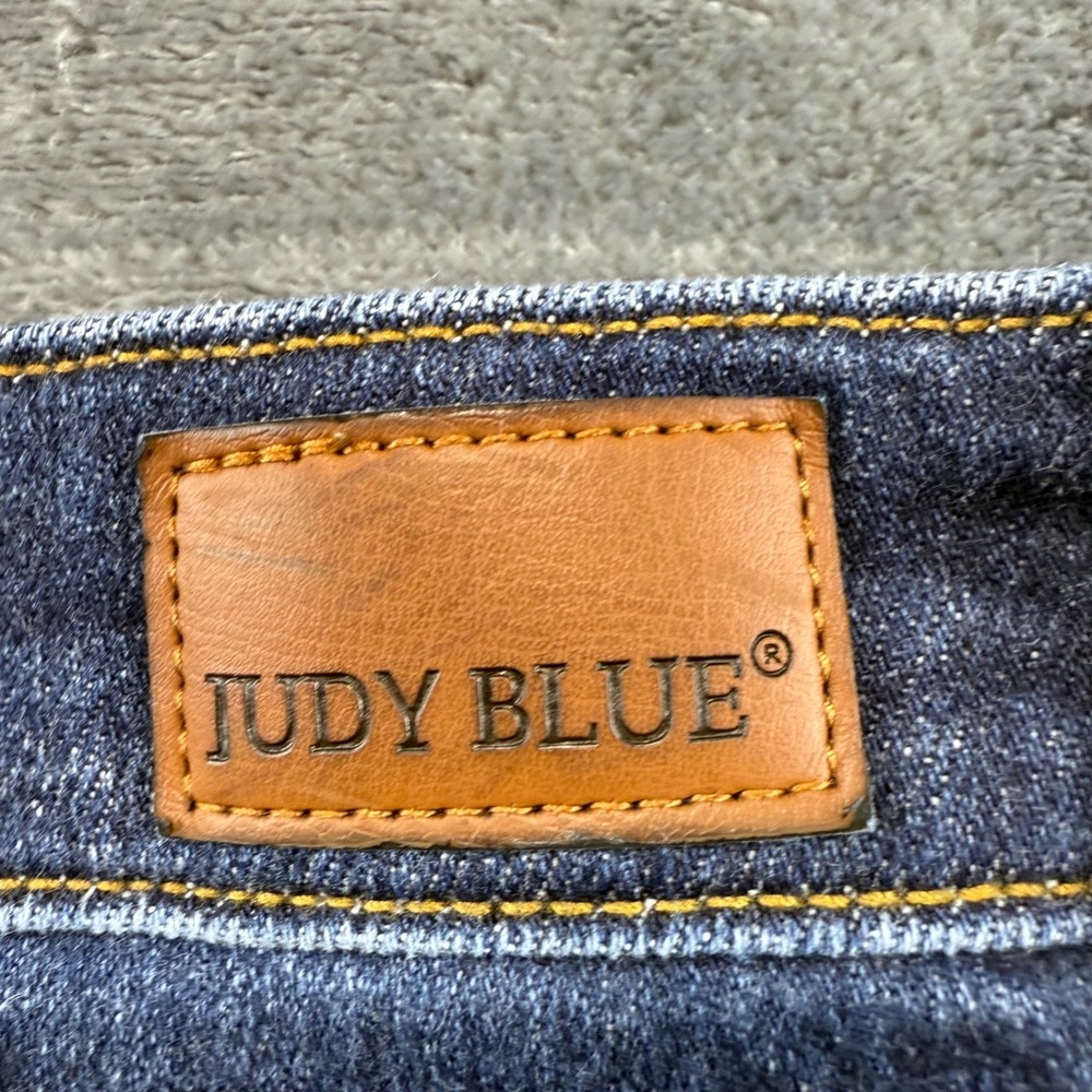 Judy Blue Wide Leg Raw Hem Jeans Dark Wash High Rise Size 11/30 High Rise - Picture 5 of 10